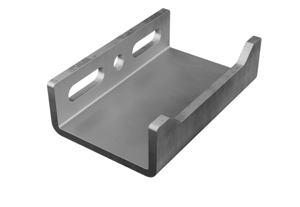 Formed sheet metal channel bracket with slotted mounting holes