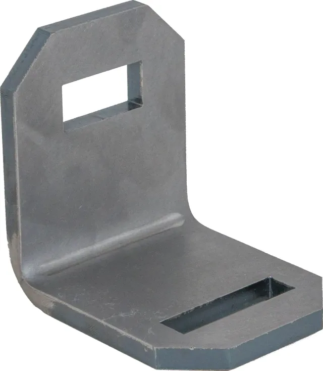 Laser-cut and bent sheet metal L-bracket with a slotted cutout