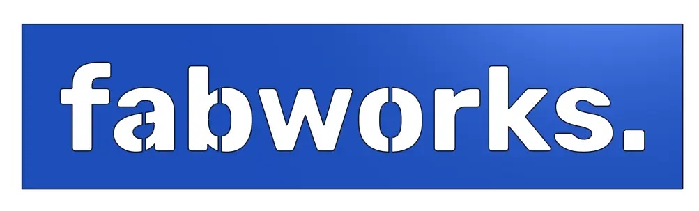 Rendered fabworks sign with support tabs added to the enclosed letter counters